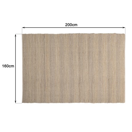 Quentin Rectangular Rug 160x230cm - Jute & Cotton in Sand/Ivory/Black