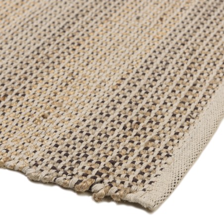 Tapis QUENTIN 200x290cm jute et coton - Sable/Ivoire/Noir