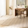 Quentin Rectangular Rug 200x290cm - Jute & Cotton in Sand/Ivory/Black