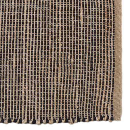 QUENTIN Rectangular Rug 160x230cm Jute Cotton Sand Black