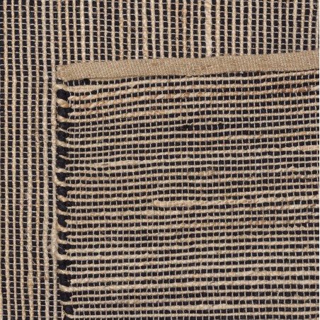 Tapis QUENTIN en jute et coton 200x290cm - Sable et noir