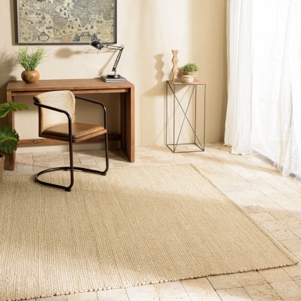 Tapis QUENTIN en jute et coton beige 200x290cm