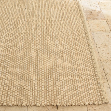 Quentin Rectangular Rug 200x290cm - Beige Jute and Cotton