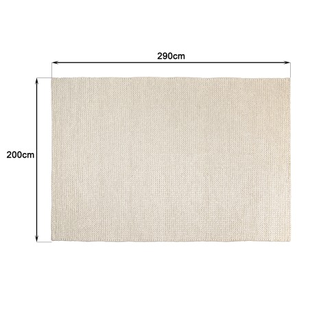 Quentin Rectangular Rug 200x290cm in Ecru Woven Wool