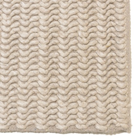 Tapis rectangulaire QUENTIN en laine tissée beige 160x230cm