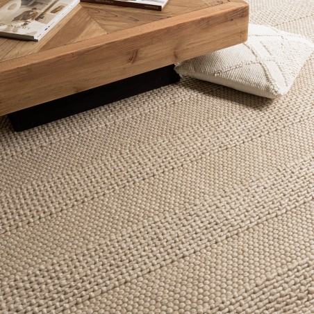 Tapis QUENTIN en laine tissée 160x230cm - Couleur lin