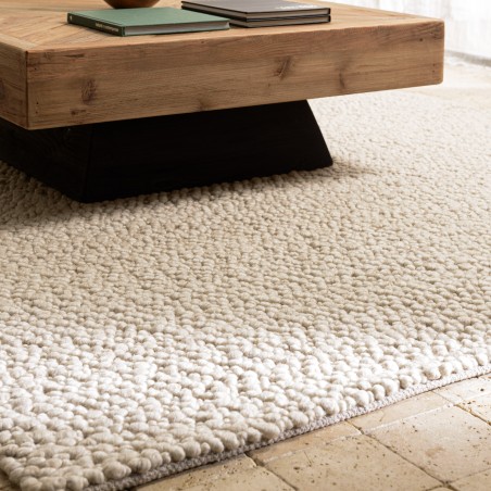 Quentin Rectangular Rug 160x230cm - Beige Looped Wool