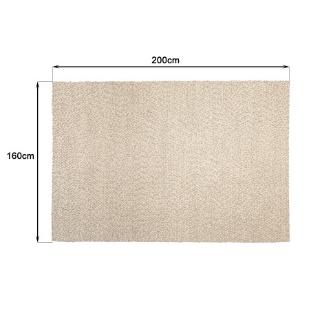 Quentin Rectangular Rug 160x230cm - Beige Looped Wool