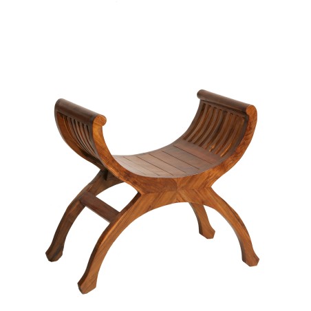 Tabouret Yuyu 1 place bois Teck marron