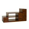 LORINE Brown Mindi Wood Staircase TV Cabinet - Ethnic Touch for Your Interior