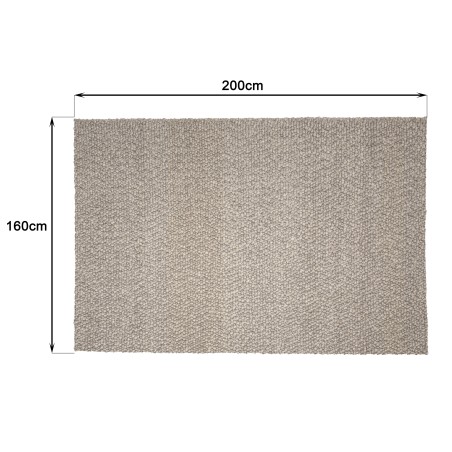 Tapis QUENTIN en laine bouclée taupe 160x230cm