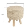 Tabouret rond en laine tressée ivoire SACHA