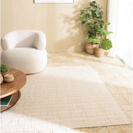 SACHA Rectangular Rug 160x230cm in Recycled Cotton - Ivory