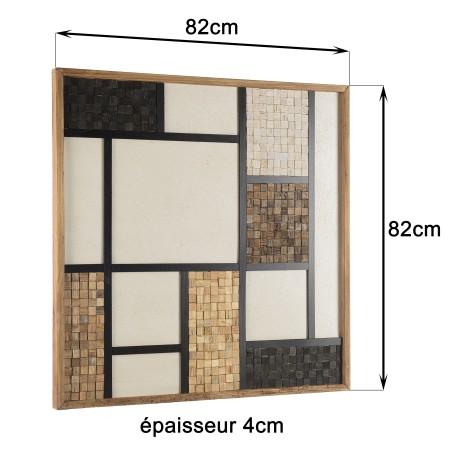 SANDY - Wall decoration 82x82cm Tricolour Mosaic