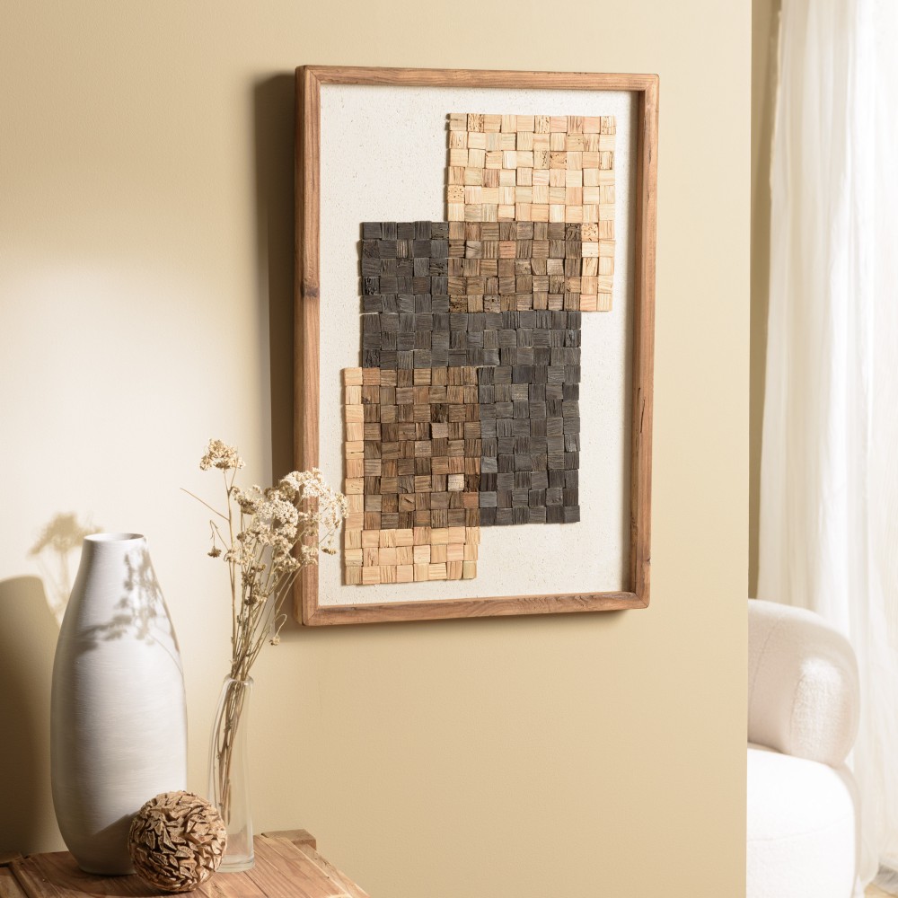 SANDY Wall Decoration no. 2 42x62cm Beige/Black Mosaic SANDY Wall Decoration no. 2 42x62cm Beige/Black Mosaic