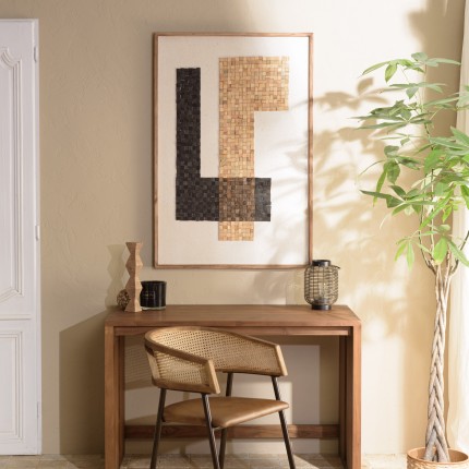 Décoration murale SANDY 82x122cm mosaïque beige/noire en Pin recyclé