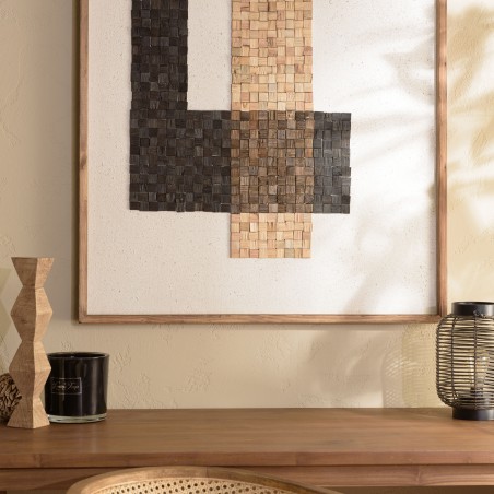 SANDY Wall Decoration 82x122cm Beige/Black Mosaic