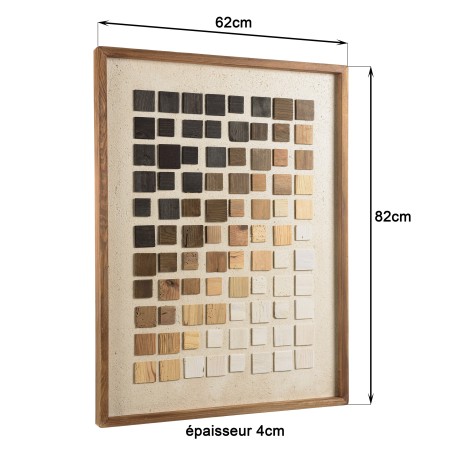SANDY Wall Decoration 62x82cm Mosaic Gradient in Recycled Pine