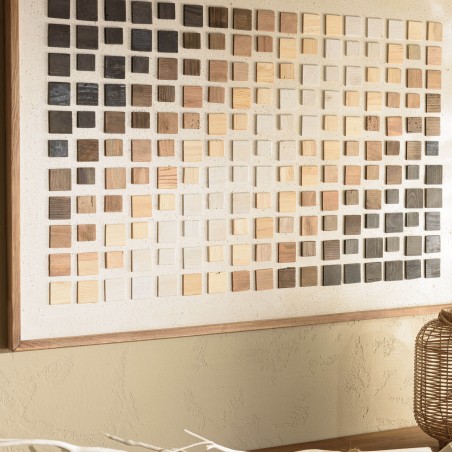 SANDY - Wall Decoration 82x122cm Mosaic Gradient in Recycled Pine