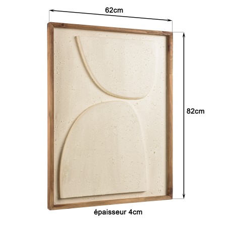 Décoration murale SANDY 62x82cm - Pin recyclé blanc