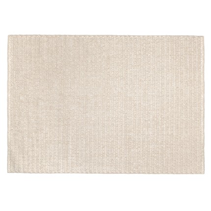 Tapis rectangulaire QUENTIN en laine tissée beige 160x230cm
