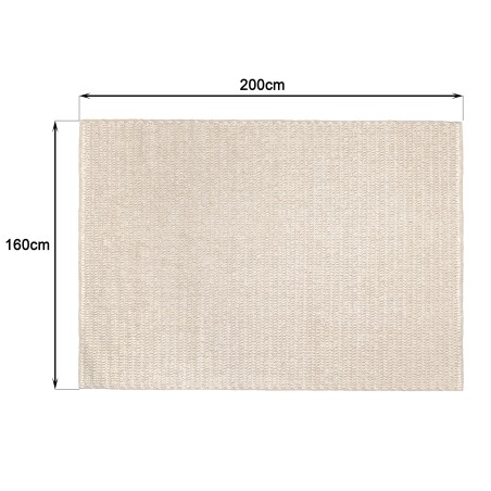 Quentin Rectangular Rug 160x230cm - Beige Woven Wool