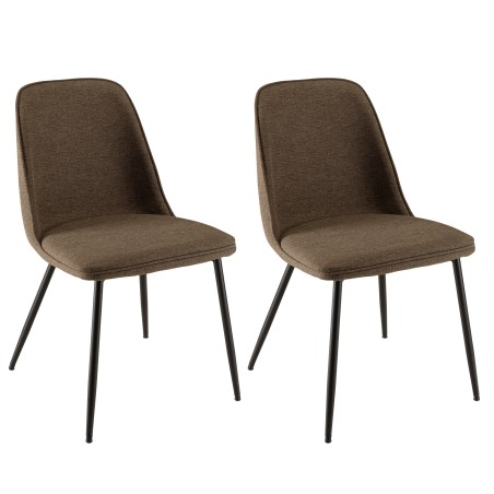 Lot de 2 chaises TOM tissu marron
