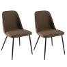 TOM - Set of 2 Brown Fabric Chairs