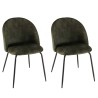 Lot 2 chaises velours vert sapin