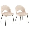 TOM - Set of 2 Beige Velvet Chairs
