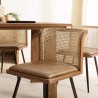 Lot de 2 chaises MARCEL en manguier et cuir