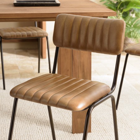 Lot de 2 chaises MARCEL en cuir et acier