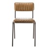 MARCEL Set of 2 Chairs - Padded Leather Seat and Backrest