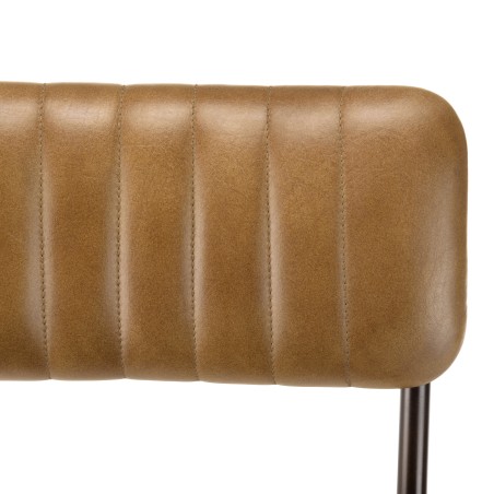 MARCEL Set of 2 Chairs - Padded Leather Seat and Backrest