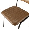 MARCEL Set of 2 Mango Wood Chairs with Padded Leather Seat