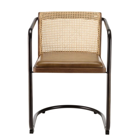 Lot de 2 fauteuils Marcel en manguier et cuir