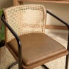 Lot de 2 fauteuils Marcel en manguier et cuir