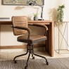 Fauteuil roulettes MARCEL en cuir matelassé