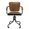 Fauteuil roulettes MARCEL en cuir matelassé