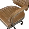 Fauteuil roulettes MARCEL en cuir matelassé