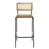 MARCEL Set of 2 Bar Stools - Padded Leather Seat & Straight Backrest