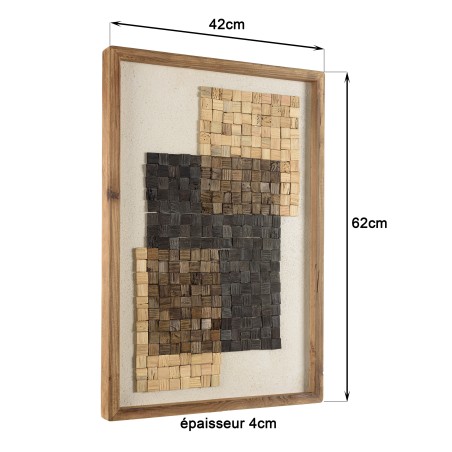 Décoration murale SANDY - Mosaïque beige/noire 42x62cm