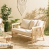 WILL - BORNEO 2-seater Sofa | Natural Teak Branches with White Cushions