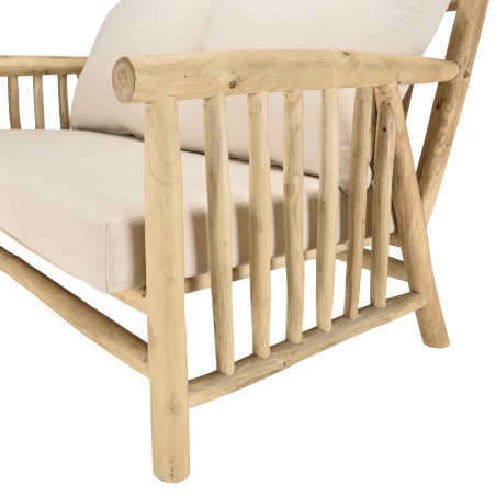WILL - BORNEO 2-seater Sofa | Natural Teak Branches with White Cushions