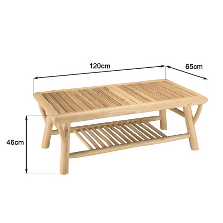 Table basse rectangulaire BORNEO en teck