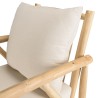 Fauteuil MADURA en teck naturel et coussins blancs