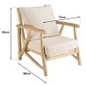 Fauteuil MADURA en teck naturel et coussins blancs