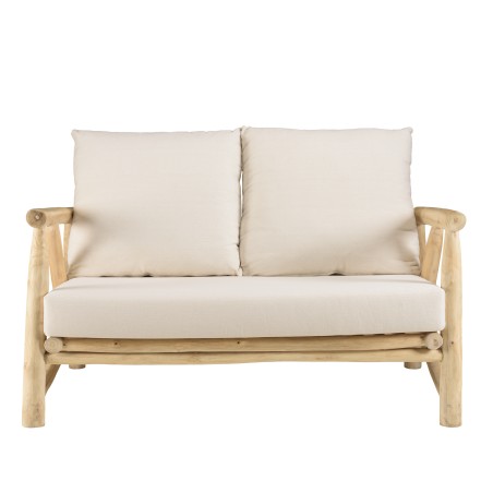 WILL - MADURA 2-seater Sofa | Natural Teak Branches with White Cushions