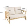 WILL - MADURA 2-seater Sofa | Natural Teak Branches with White Cushions
