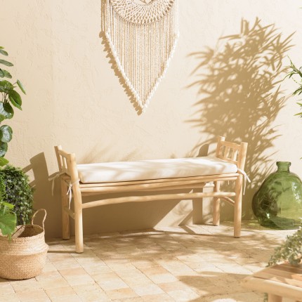 Banc WILL en branches de teck naturel